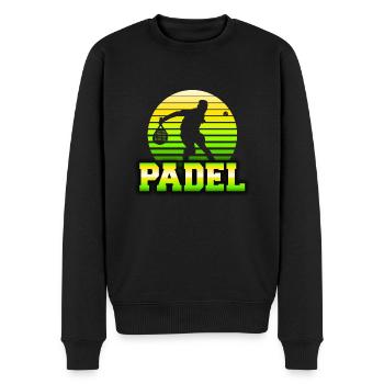 Padel Retro Sun Logo - Pull Premium bio Homme - noir - Devant - Nico (187cm)