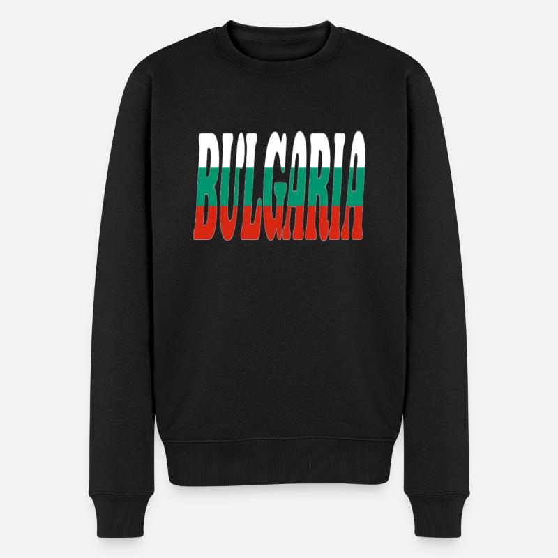 Bulgaria - Männer Premium Bio Pullover - Schwarz
