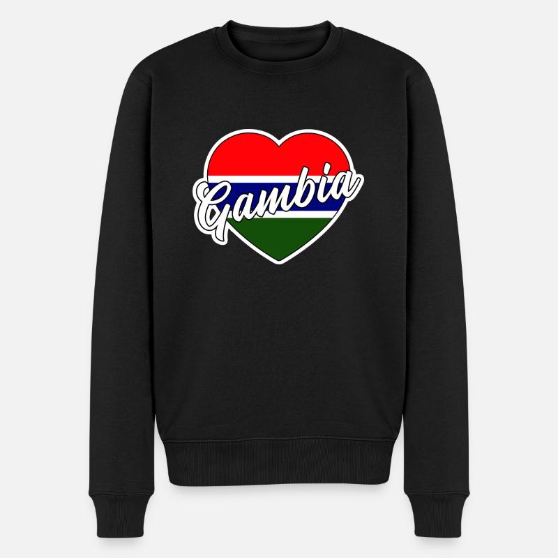 Gambia - Männer Premium Bio Pullover - Schwarz