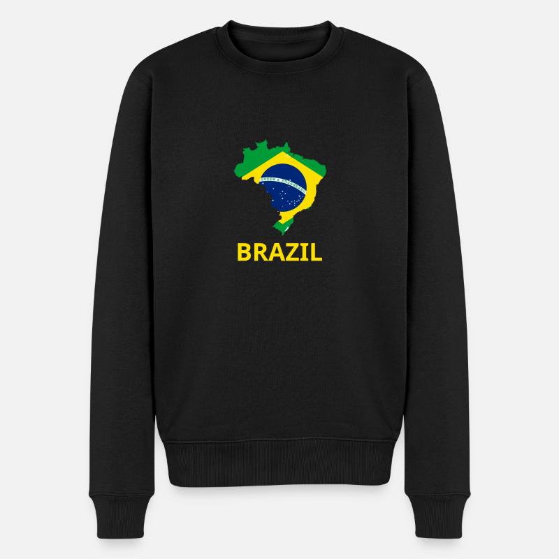 brazil - Männer Premium Bio Pullover - Schwarz