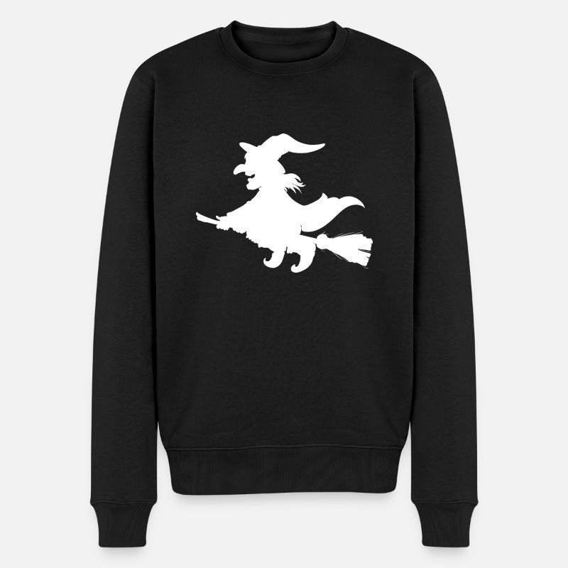 Sorcière sur balai - Pull Premium bio Homme - noir