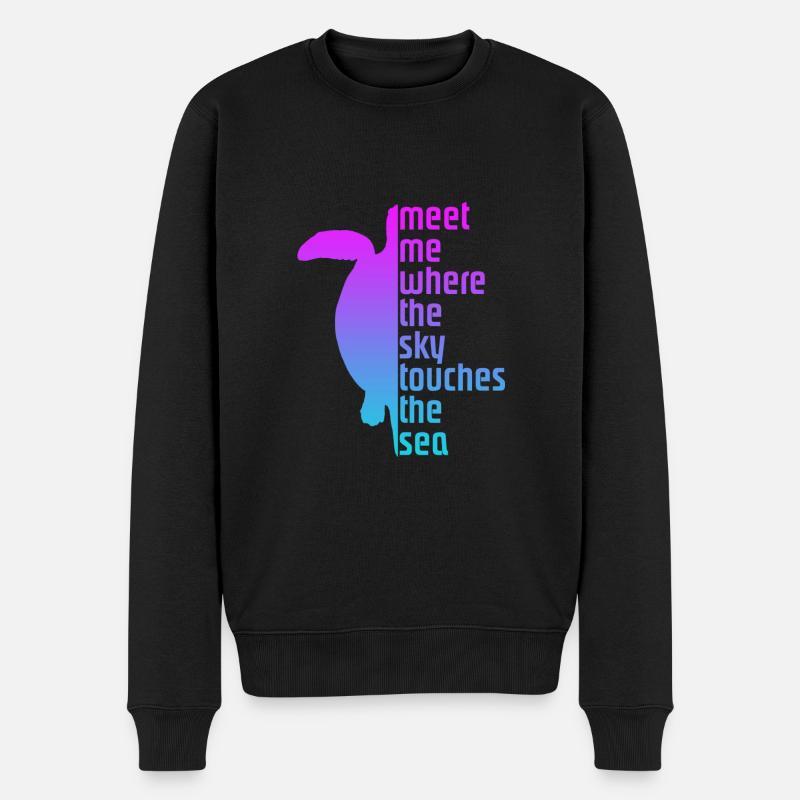Turtle Schildkröte - Männer Premium Bio Pullover - Schwarz