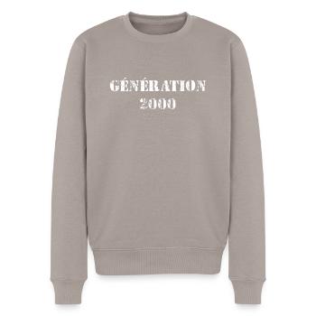 GÉNÉRATION 2000 - Pull Premium bio Homme - taupe - Devant - Nico (187cm)