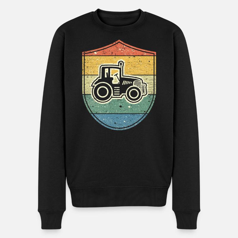 Traktor für Bauern & Landwirte - Vintage Emblem - Männer Premium Bio Pullover - Schwarz