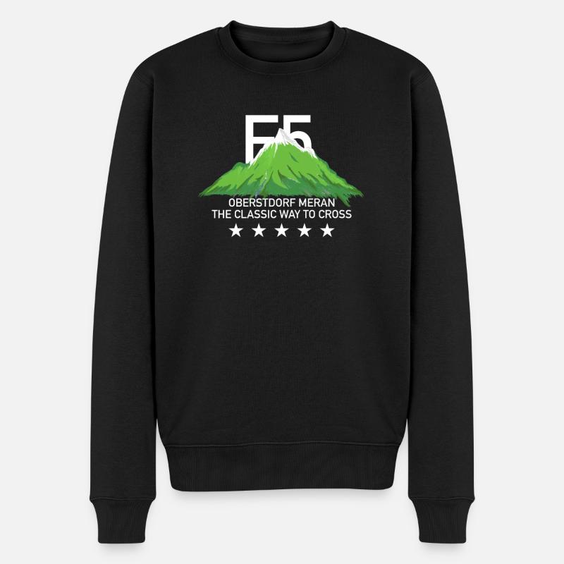 Alpenüberquerung Oberstdorf nach Meran-E5 Route - Männer Premium Bio Pullover - Schwarz