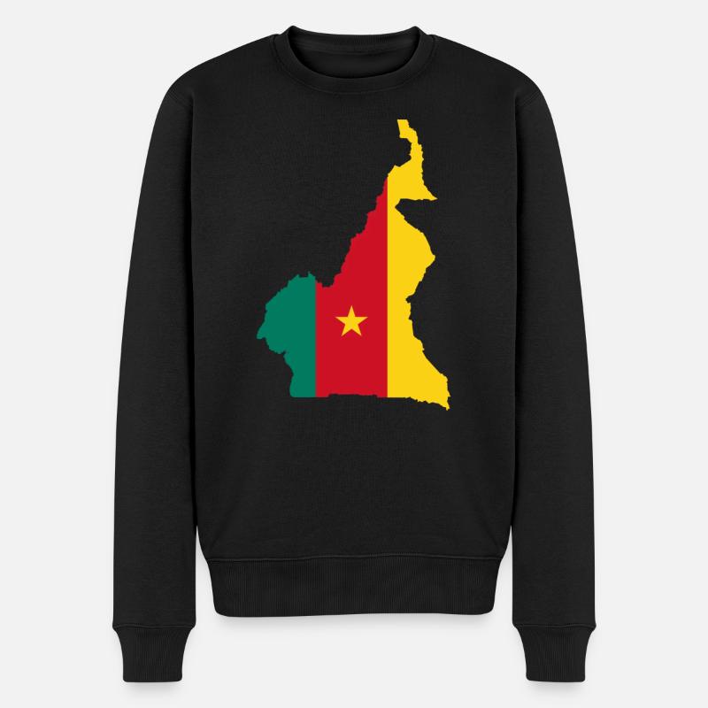 Cameroun carte drapeau drapeau - Pull Premium bio Homme - noir