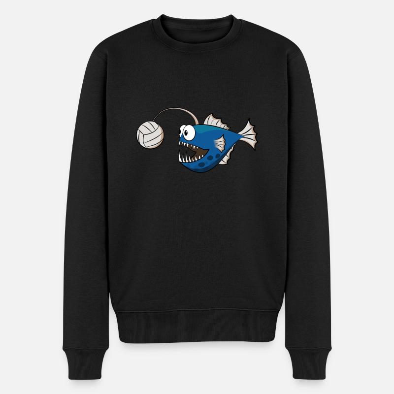 Anglerfisch Volleyball - Männer Premium Bio Pullover - Schwarz