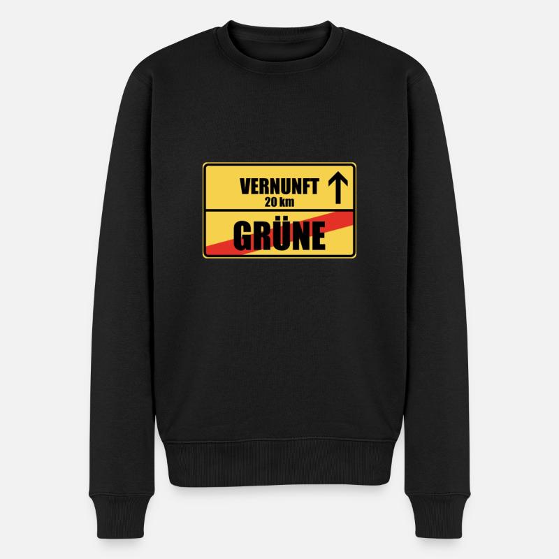 Vernunft in 20 km Ortschaft Grüne Lustiger Spruch - Männer Premium Bio Pullover - Schwarz