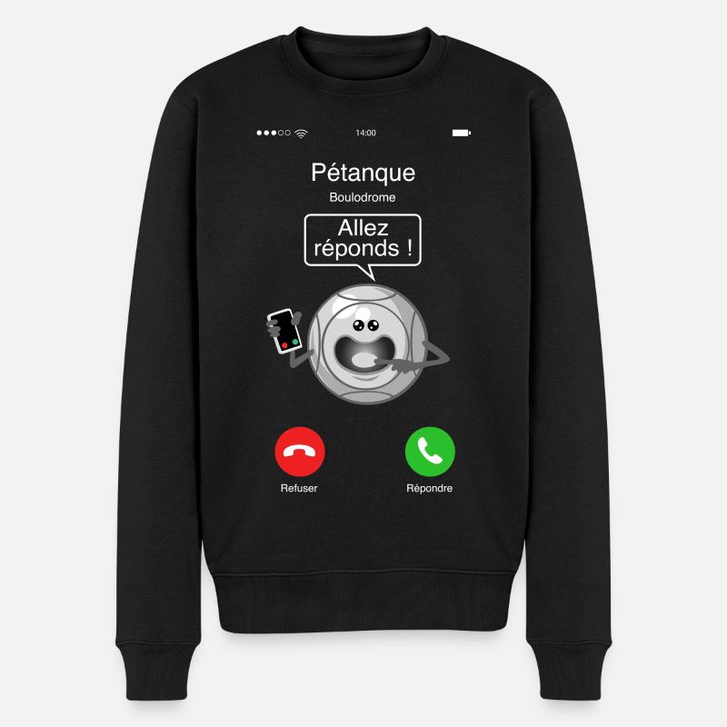 Petanque Anruf - Männer Premium Bio Pullover - Schwarz