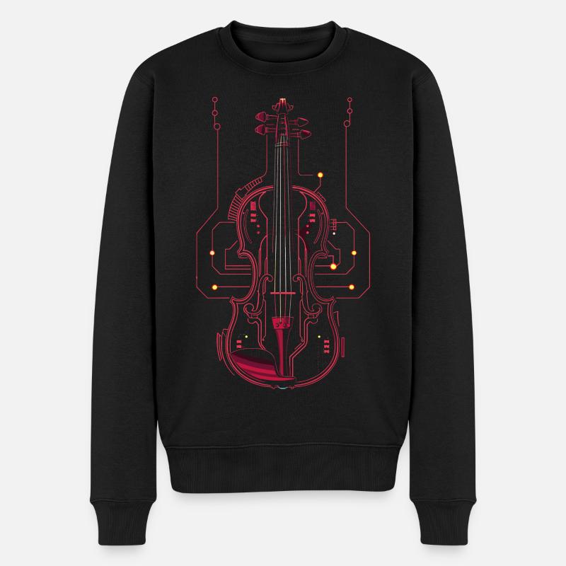 Dessin de violon - Pull Premium bio Homme - noir