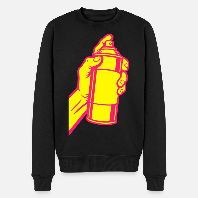 Graffiti Spraydose Pop-Art - Männer Premium Bio Pullover - Schwarz