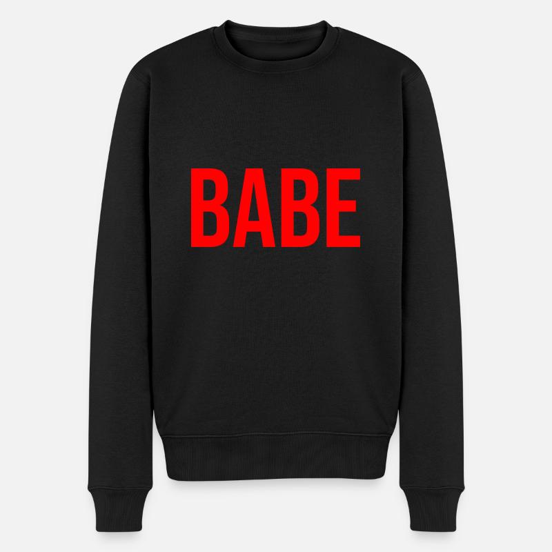 babe - Männer Premium Bio Pullover - Schwarz