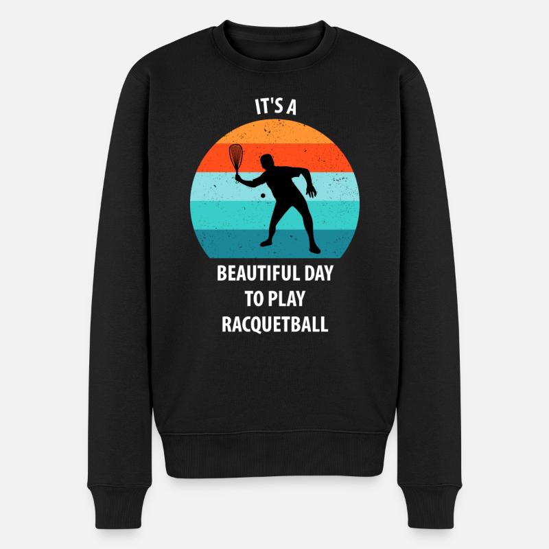 Racqueetball - Männer Premium Bio Pullover - Schwarz