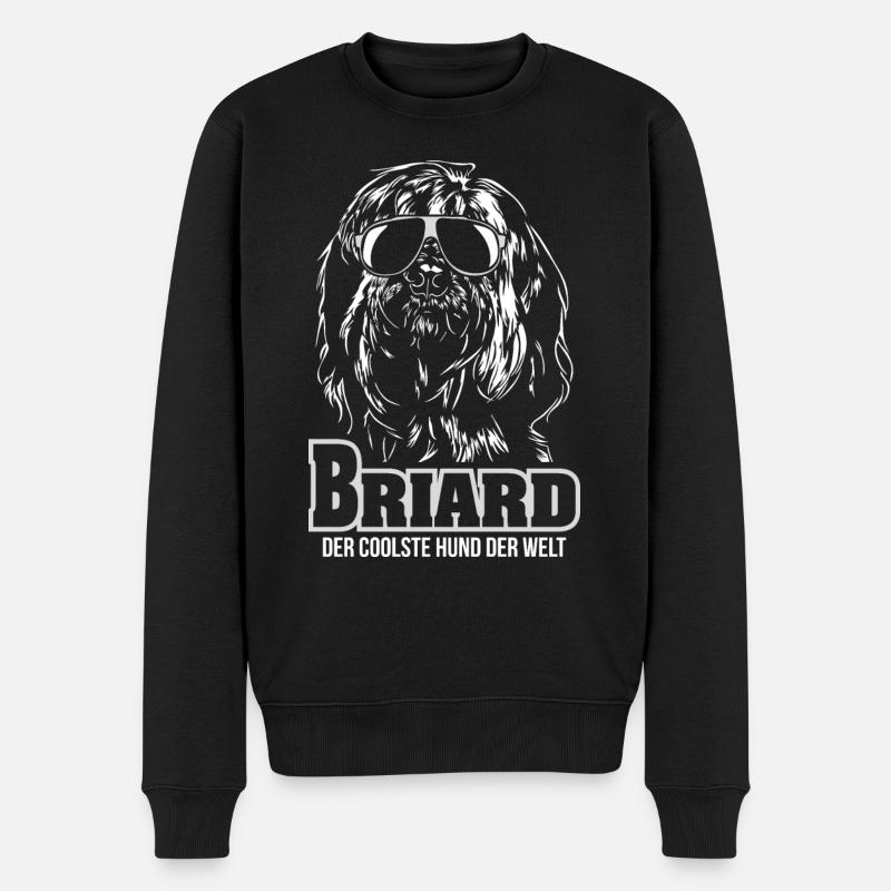 BRIARD coolster Hund Hundespruch Hunde Wilsigns - Männer Premium Bio Pullover - Schwarz