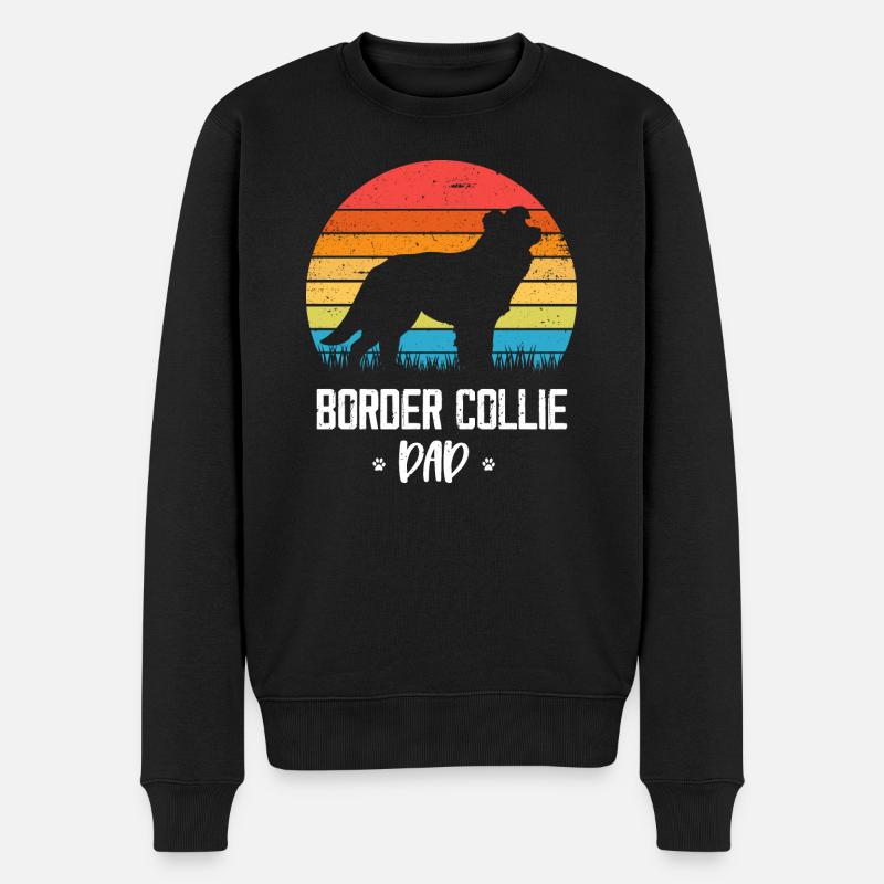 Border Collie - Pull Premium bio Homme - noir