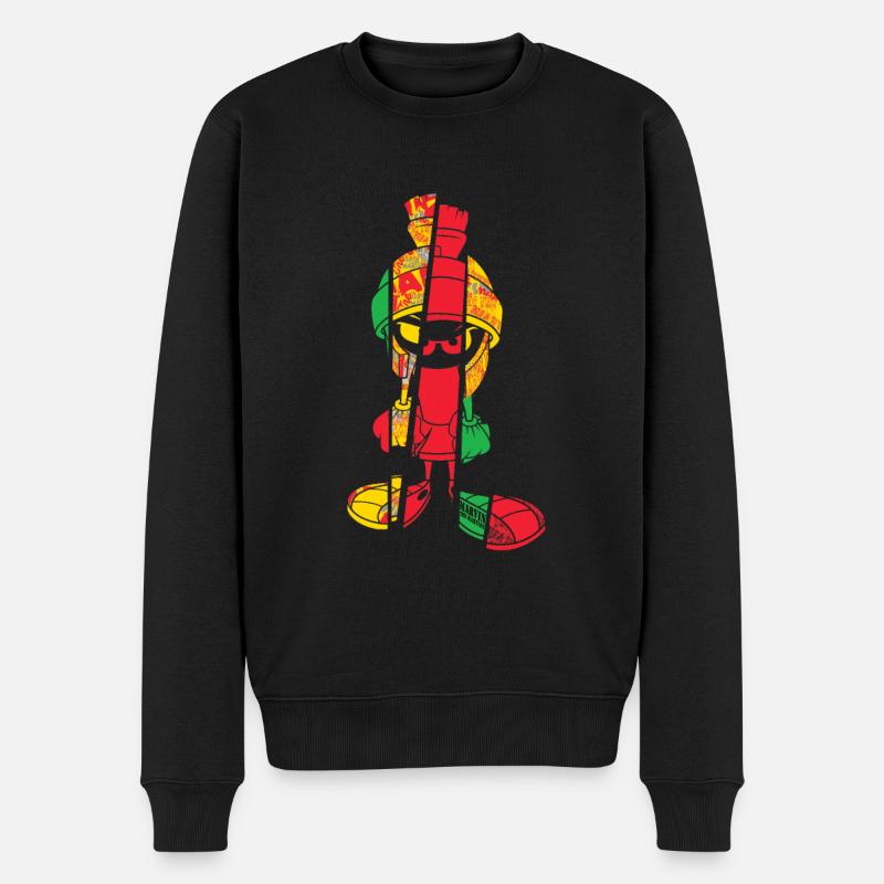 Looney Tunes Marvin Pop Art - Männer Premium Bio Pullover - Schwarz
