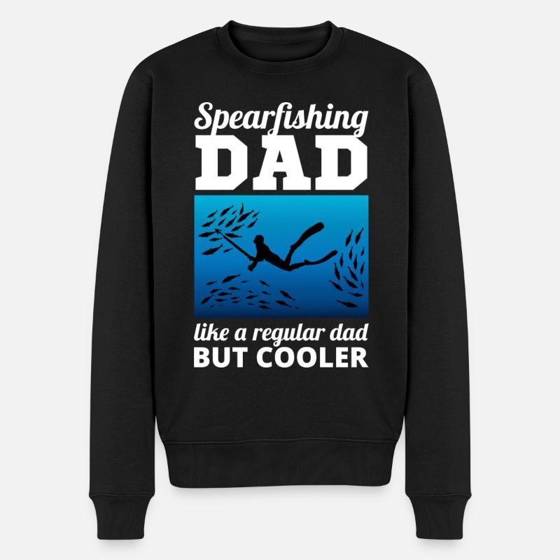 Speerfischen Unterwasserfischen Papa Vatertag - Männer Premium Bio Pullover - Schwarz