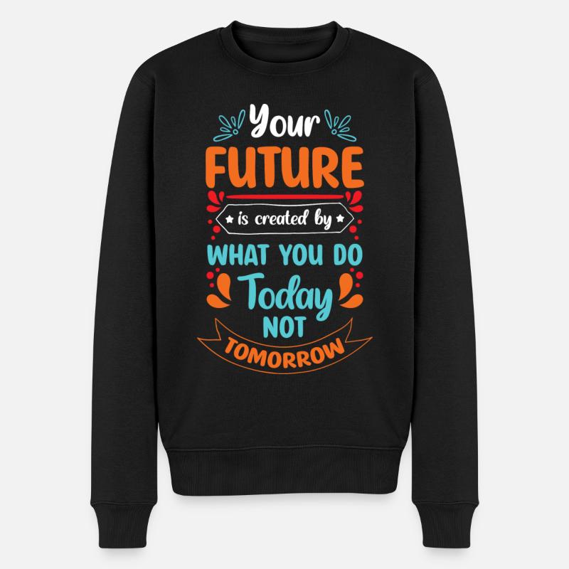 Boss Karriere Bürohumor - Männer Premium Bio Pullover - Schwarz