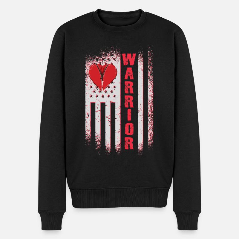 Open Heart Surgery Warrior - Men's Premium Organic Jumper - black