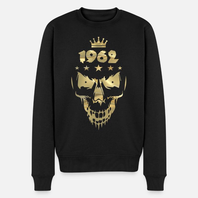 1962 Totenkopf Gold - Männer Premium Bio Pullover - Schwarz
