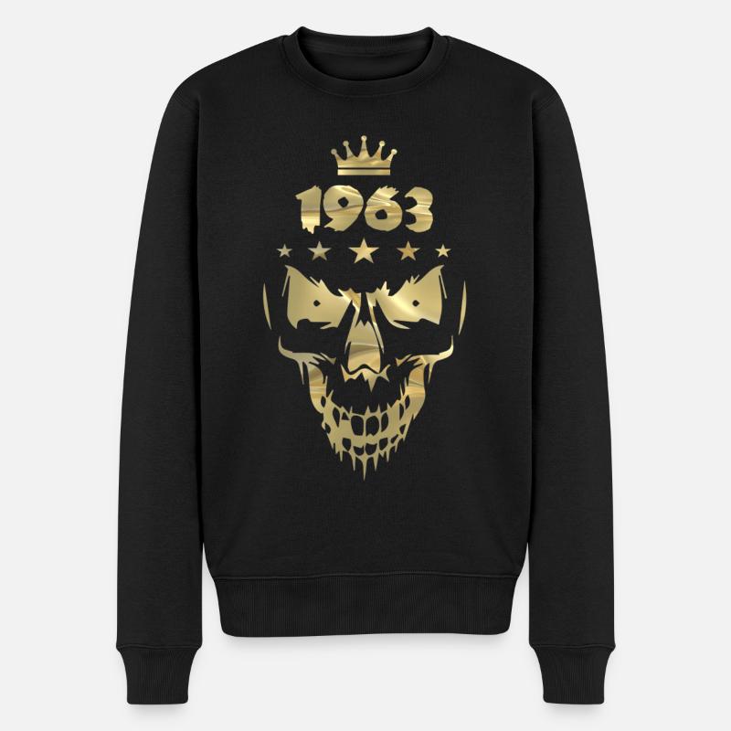 1963 Totenkopf Gold - Männer Premium Bio Pullover - Schwarz