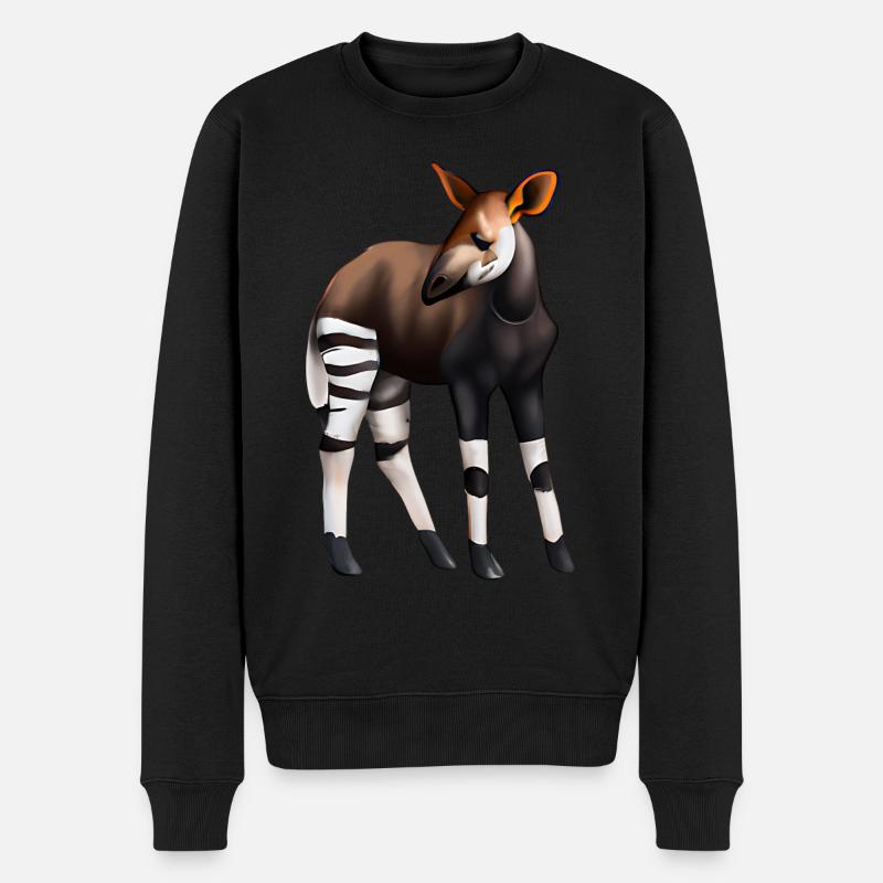 Süßes Okapi - Männer Premium Bio Pullover - Schwarz