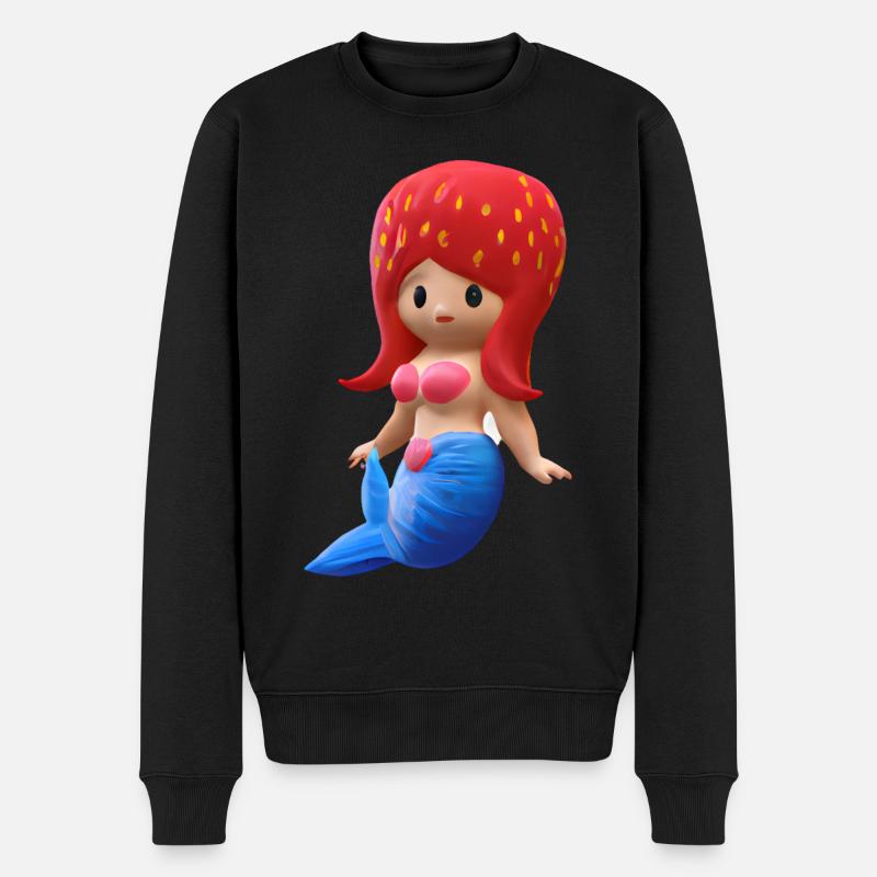 Sirène aux fraises - Pull Premium bio Homme - noir