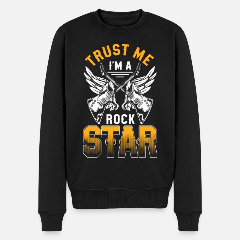 Rock Band Sänger - Männer Premium Bio Pullover - Schwarz