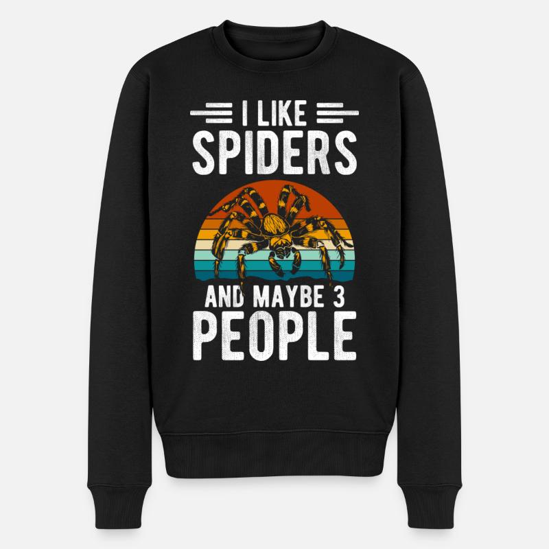 Spinne Krabbeln Tarantel Biss - Männer Premium Bio Pullover - Schwarz