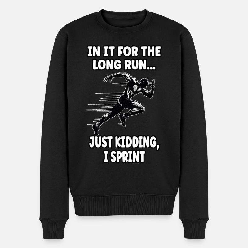 Bahnläufer Sprinter Sprint 100m Sprinter - Männer Premium Bio Pullover - Schwarz