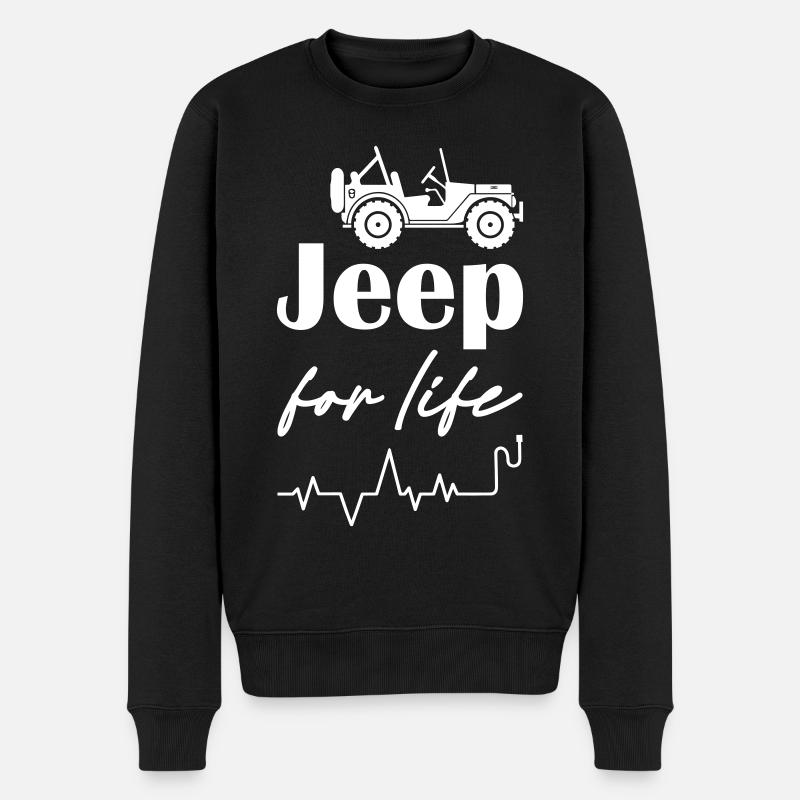 Jeeps for Life - Männer Premium Bio Pullover - Schwarz