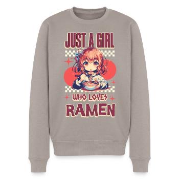 Just A Girl Who Loves Ramen - Männer Premium Bio Pullover - Taupe - Vorne - Nico (187cm)