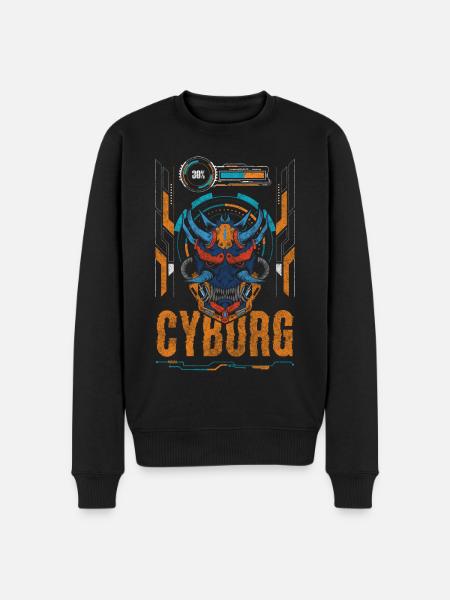 Cyborg Cosplay Anime - Men's Premium Organic Jumper - black