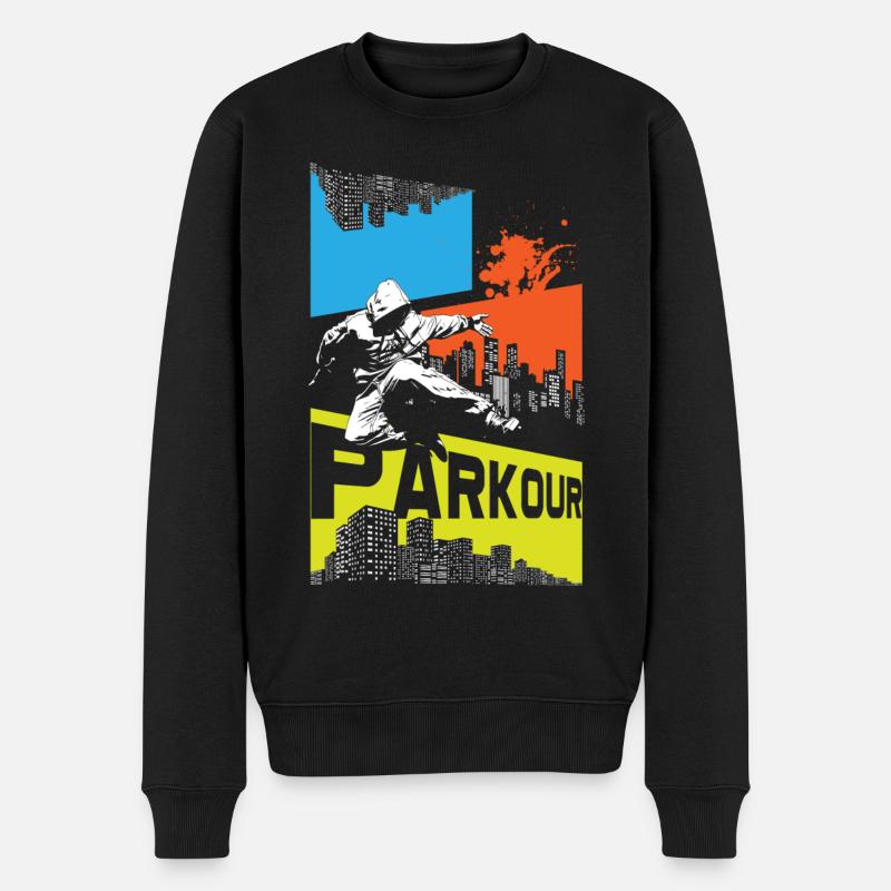 Parkour Traceur - Männer Premium Bio Pullover - Schwarz
