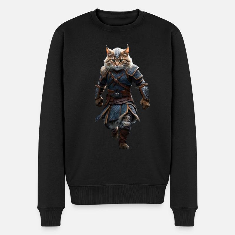 Chat viking - Pull Premium bio Homme - noir