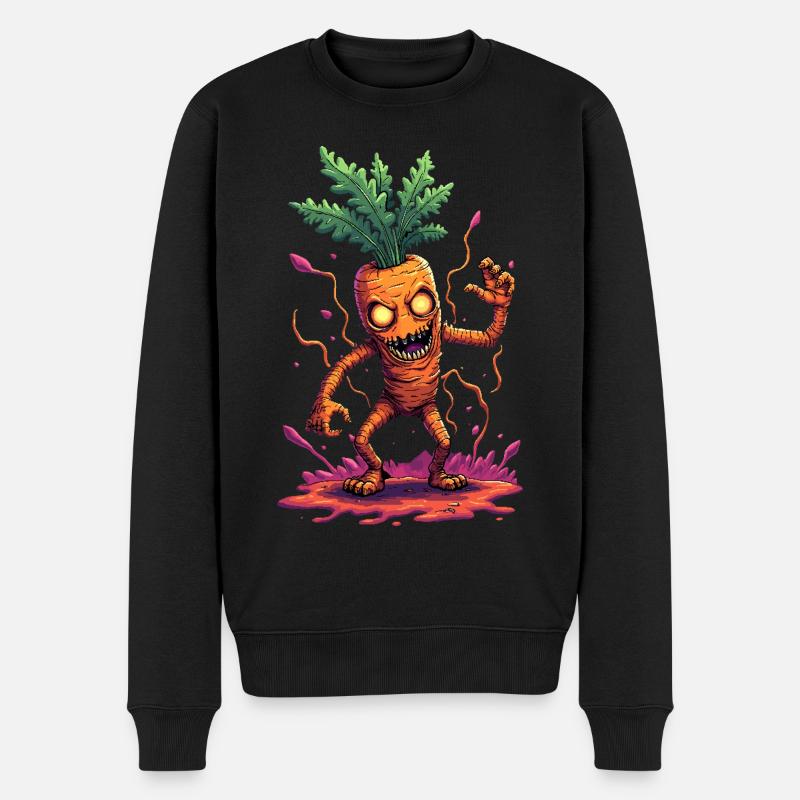 Karotten-Monster - Männer Premium Bio Pullover - Schwarz