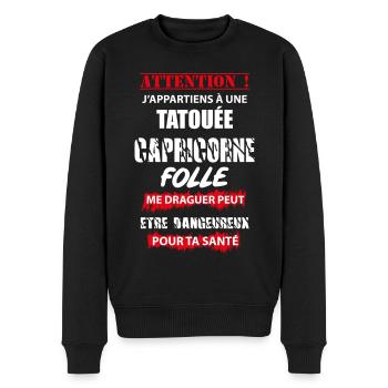 t shirt j appartiens a une femme - Pull Premium bio Homme - noir - Devant - Nico (187cm)