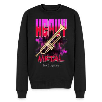 Trompete Blechbläser Blasmusik Heavy Metal Humor - Männer Premium Bio Pullover - Schwarz - Vorne - Nico (187cm)