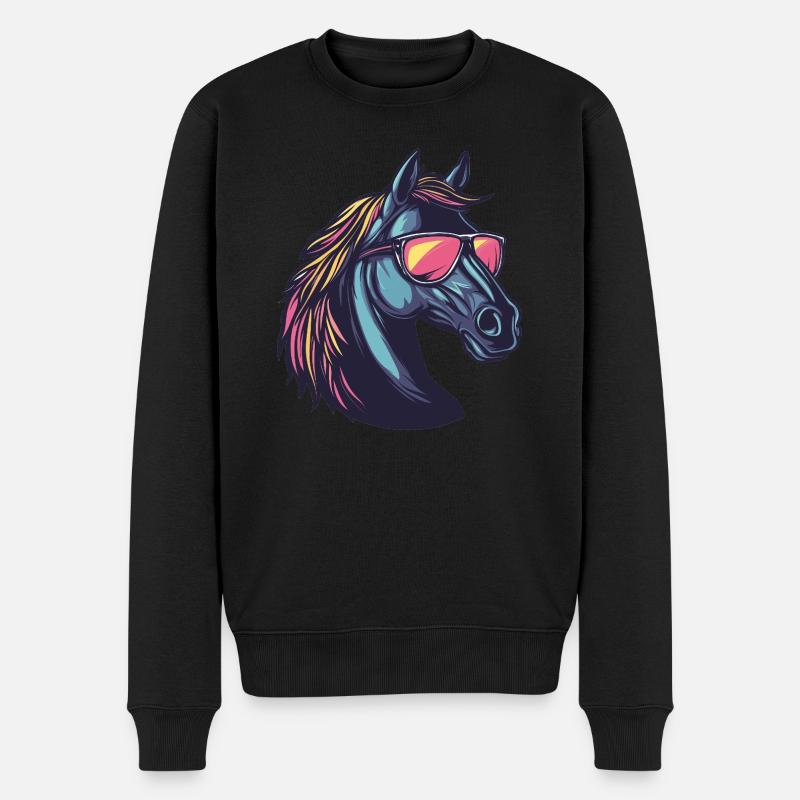 Lunettes de soleil cheval - Pull Premium bio Homme - noir