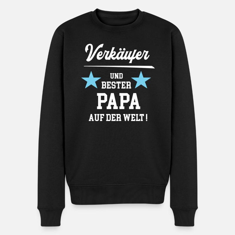 Verkäufer Bester Papa Vatertag Geburtstag - Männer Premium Bio Pullover - Schwarz