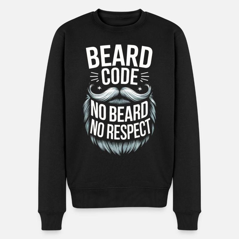 Bart Schnurrbart Bärtige Männer - Männer Premium Bio Pullover - Schwarz