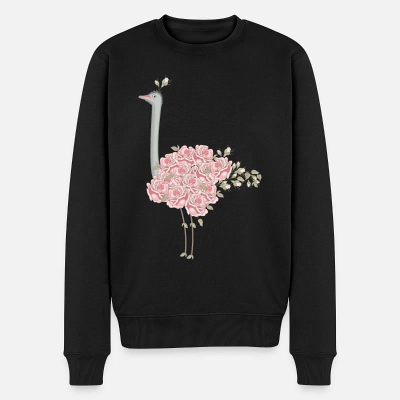 Rosen Strauß (b) - Männer Premium Bio Pullover - Schwarz