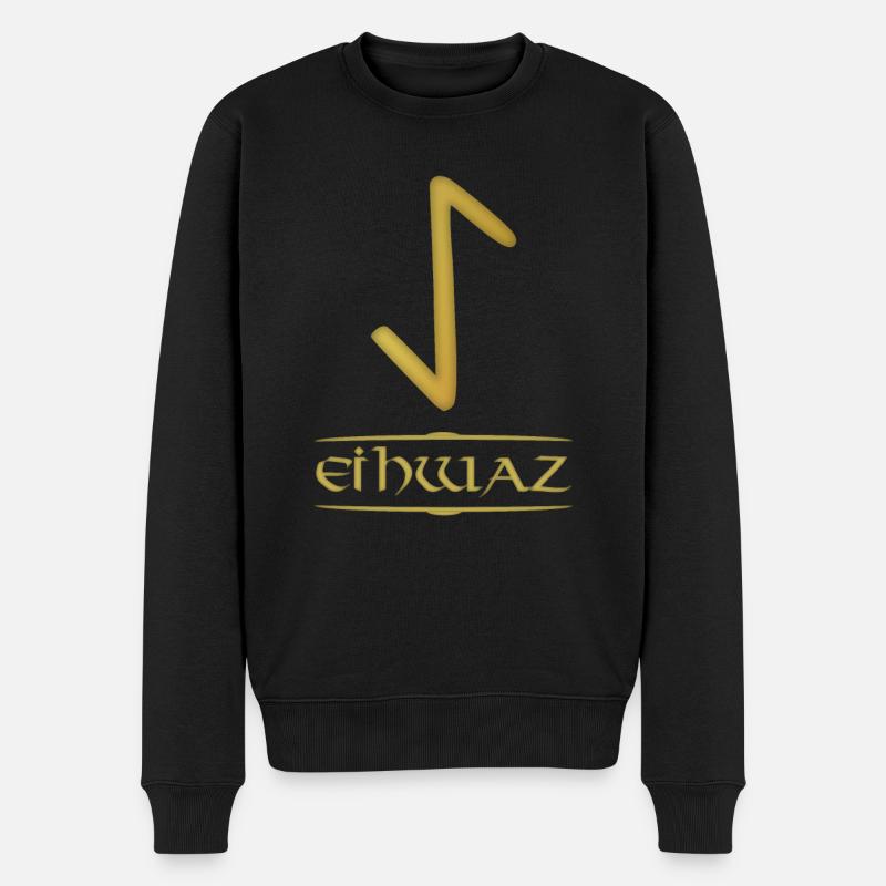 Eihwaz - Rune /Älteres Futhark /Serie aus 24 Runen - Männer Premium Bio Pullover - Schwarz