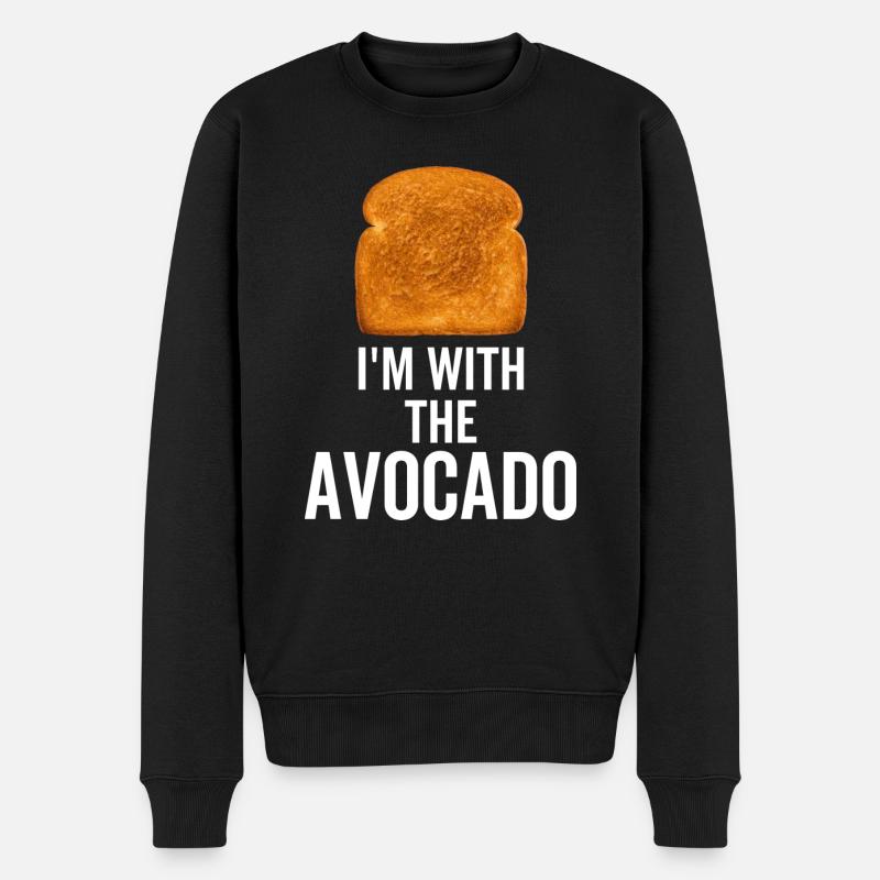 Ich bin mit der Avocado - Männer Premium Bio Pullover - Schwarz