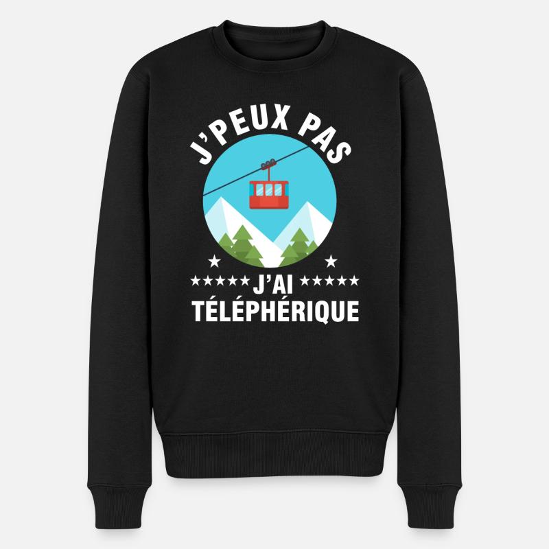 j'peux pas j'ai téléphérique - Pull Premium bio Homme - noir