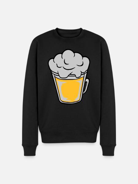 Comic beer from above - Men's Premium Organic Jumper - black