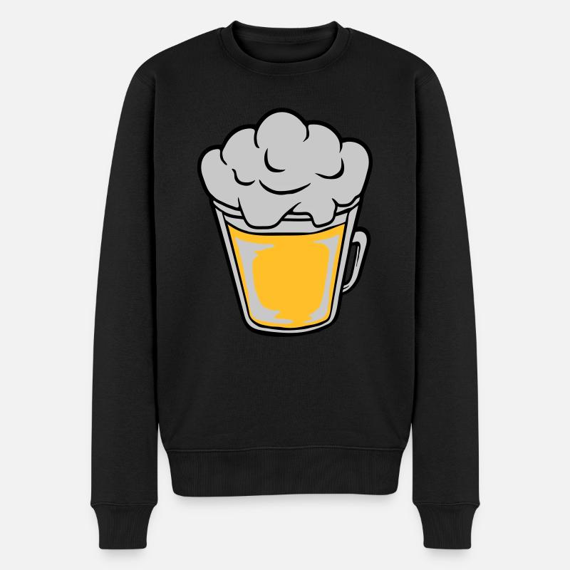 Comic beer from above - Men's Premium Organic Jumper - black