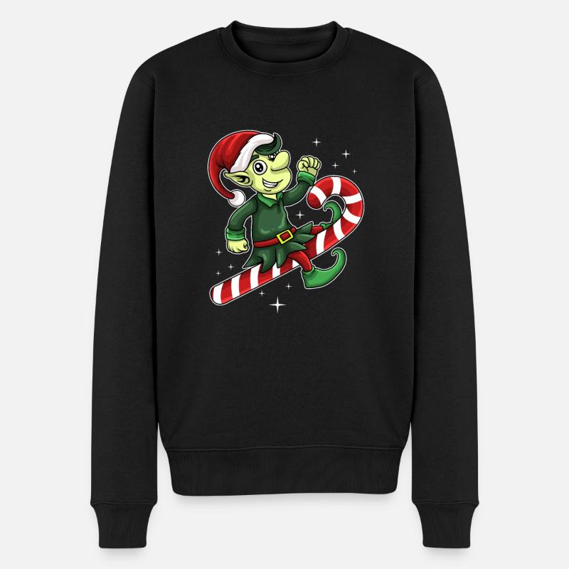 CHRISTMAS ELF 1 - Männer Premium Bio Pullover - Schwarz