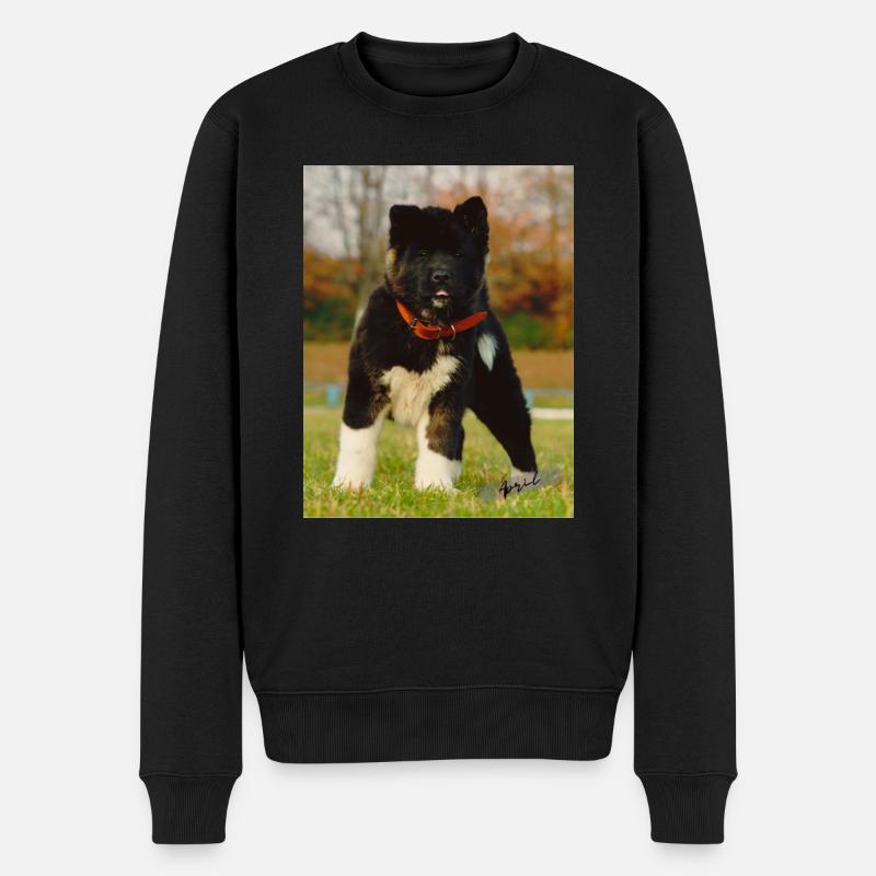 April Titel - Männer Premium Bio Pullover - Schwarz