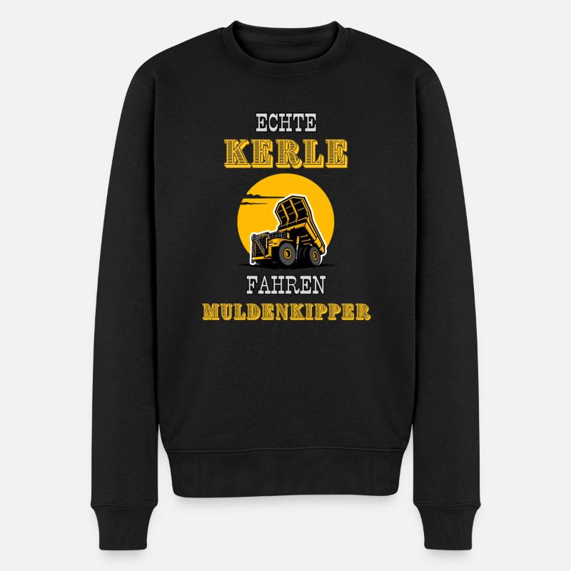 Muldenkipper - Männer Premium Bio Pullover - Schwarz